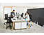 Cloison acoustique de bureau Curve | Verticale | HxLxP 1200 x 1200 x 40 mm | Magenta | Piètement blanc | Novigami